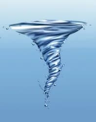 A spiralling vortex, the natural movement that imprints frequency onto water